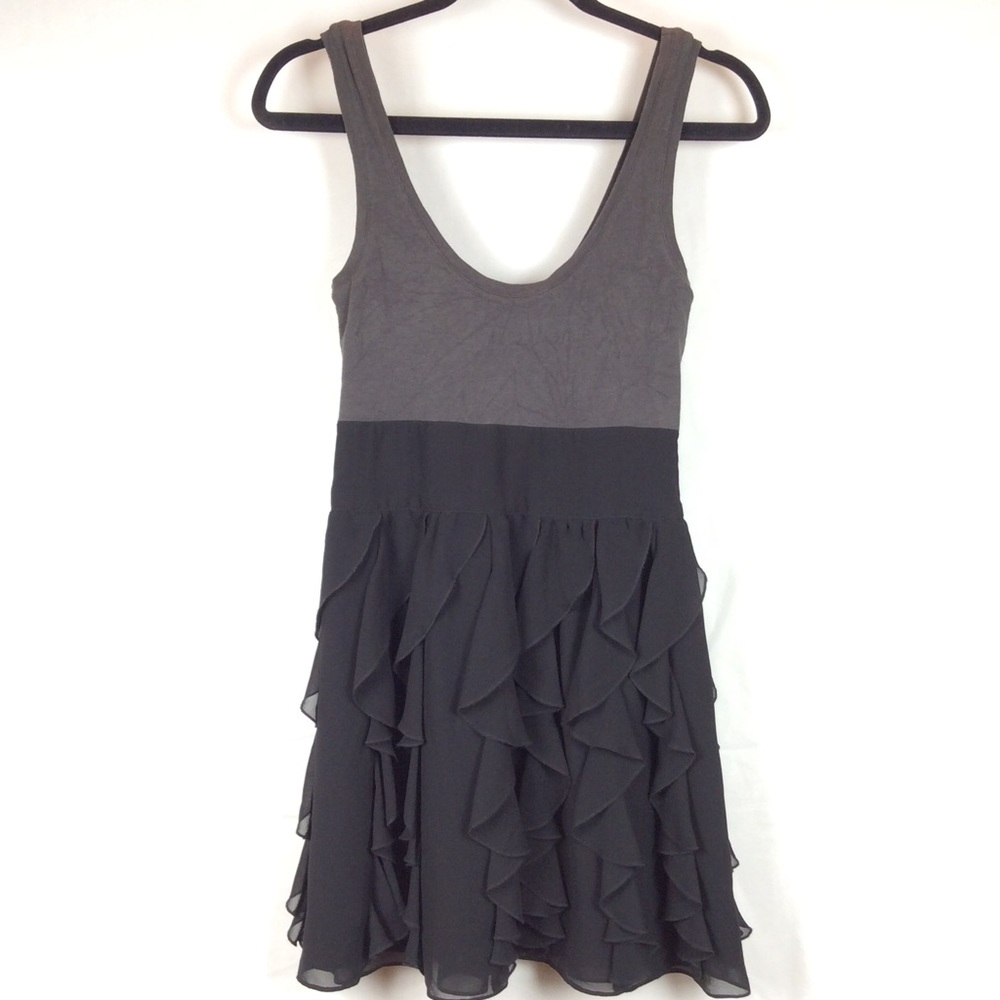 Express gray black ruffle dress size 0